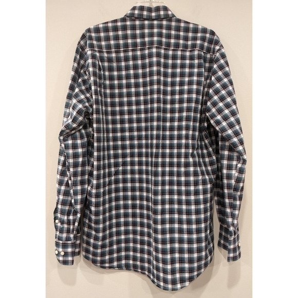 Barbour Milecastle Blue Green Plaid Long Sleeve Button Down Size Large - Picture 3 of 7